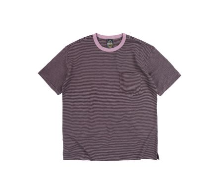THIN STRIPE HALF TEE RED BEAN