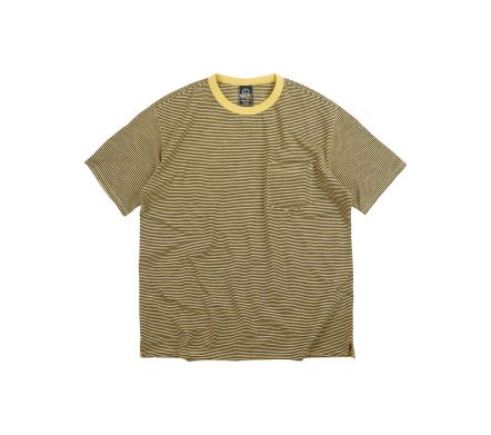 THIN STRIPE HALF TEE MUSTARD