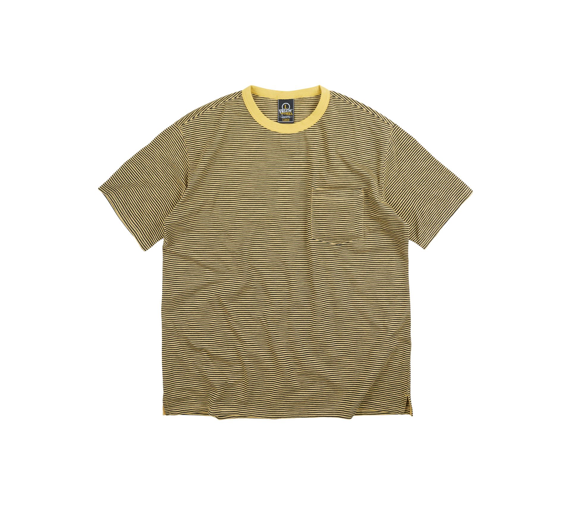 THIN STRIPE HALF TEE MUSTARD