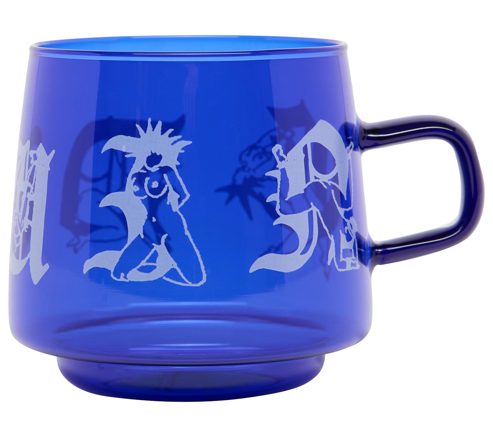 Image #1 of GLASS COFFEE CUP BLUE
