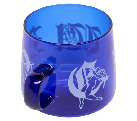 GLASS COFFEE CUP BLUE