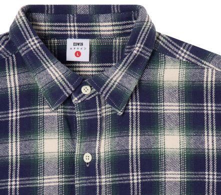 Work Shirt LS Madras Checks Navy / Green Garment