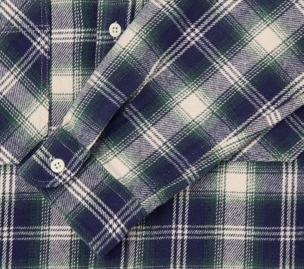 WORK SHIRT LS MADRAS CHECKS NAVY GREEN