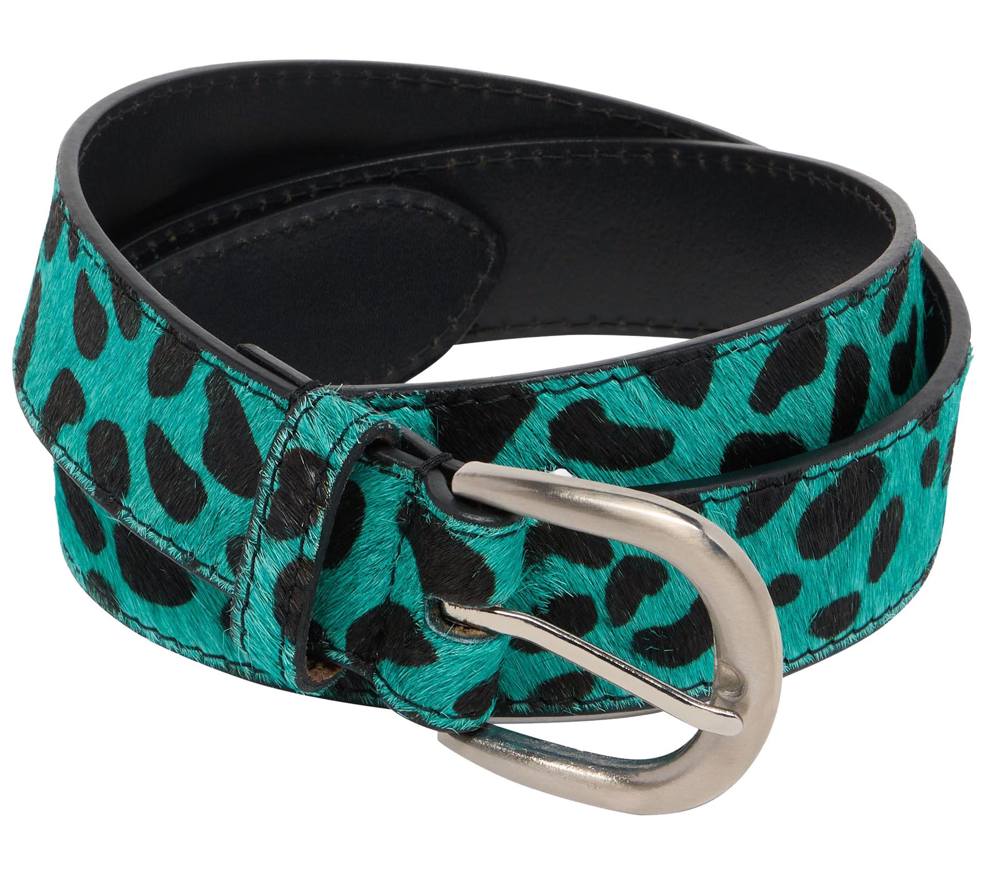 Image #0 of Leopard Hairy Belt Baltic / Black