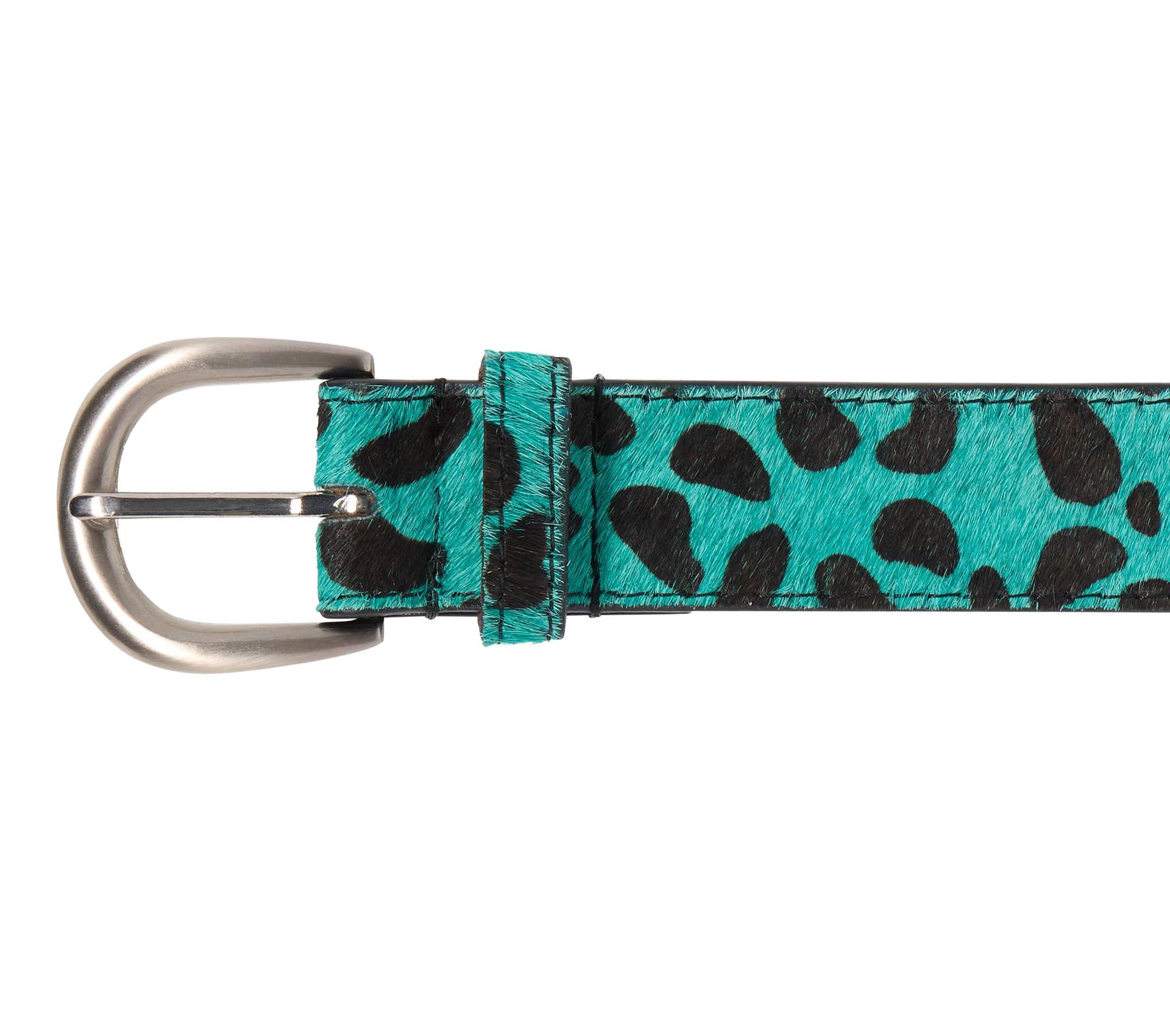 Image #2 of LEOPARD HAIRY BELT BALTIC BLACK