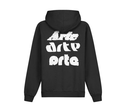 MULTI ARTE PRINT HOODIE BLACK