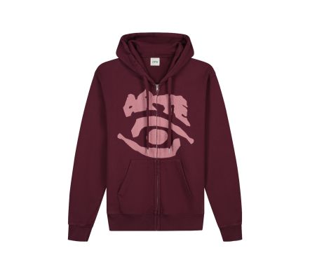 Eye Front Zip Hoodie Bordeaux