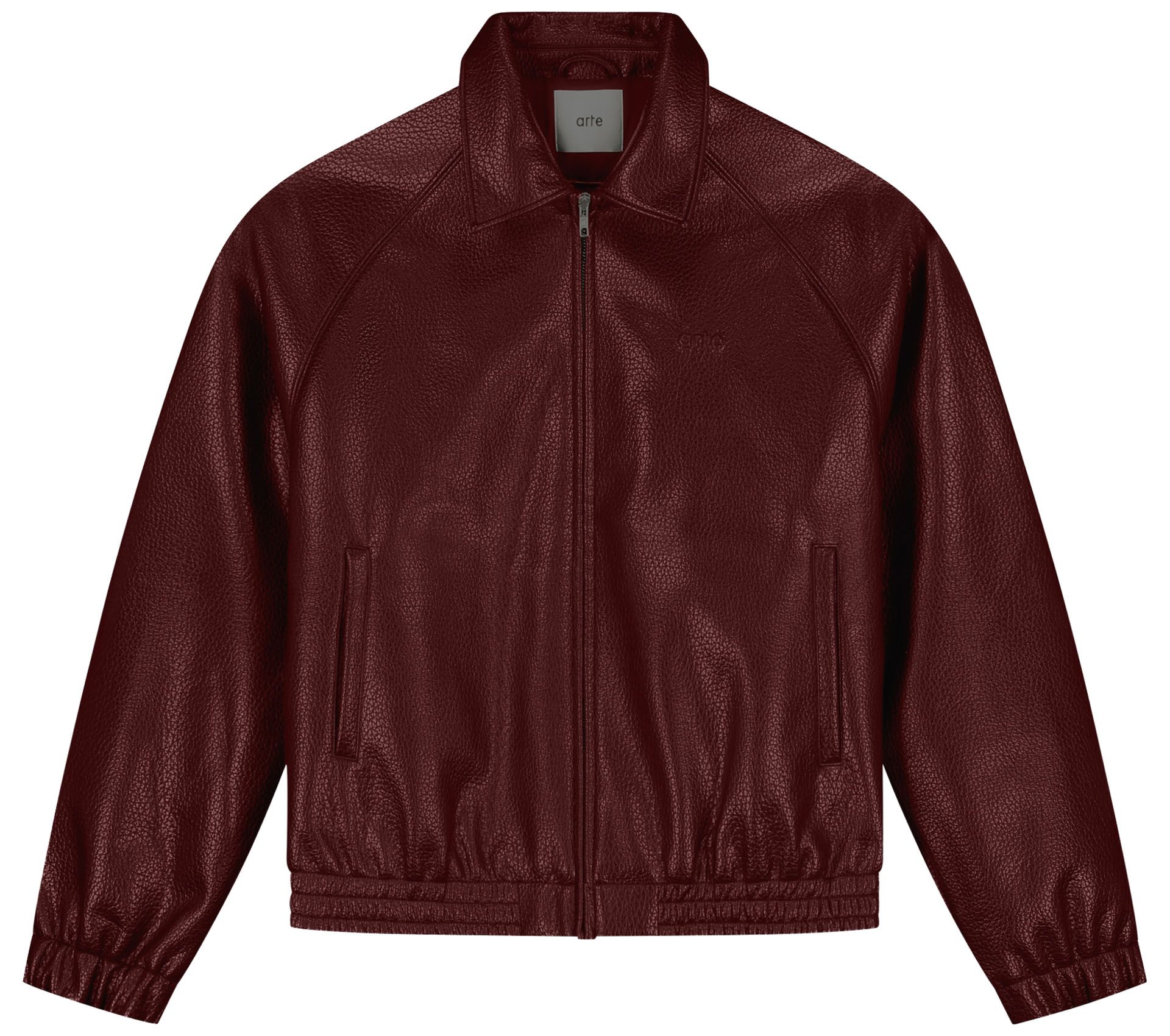 Image #0 of BASIC LEATHER JACKET BORDEAUX