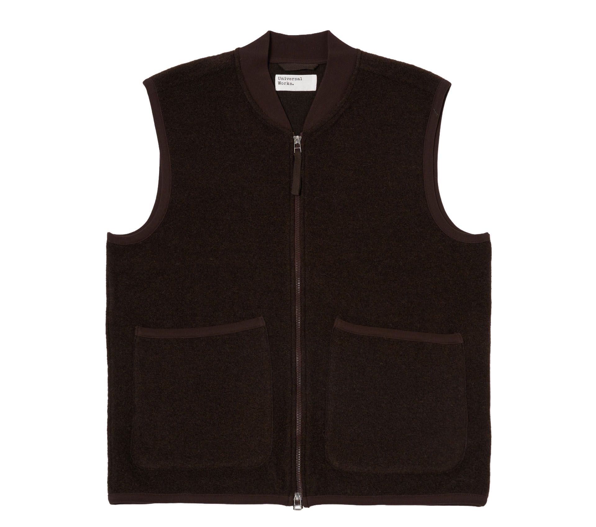 Image #0 of ZIP WAISTCOAT WOOL FLEECE BROWN