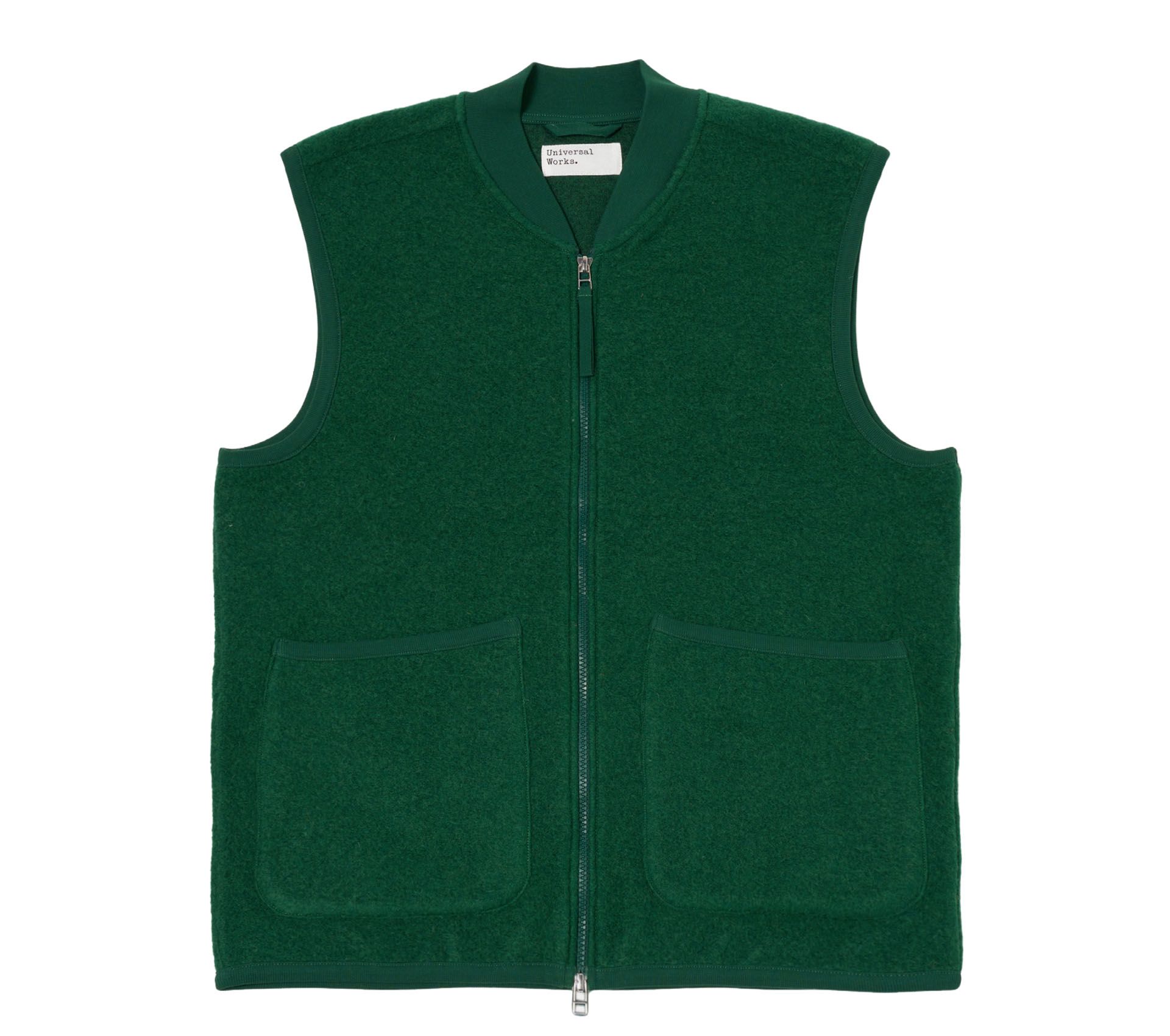 Image #0 of ZIP WAISTCOAT WOOL FLEECE GREEN
