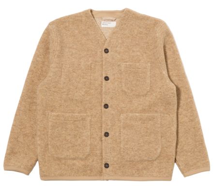 CARDIGAN WOOL FLEECE FAWN