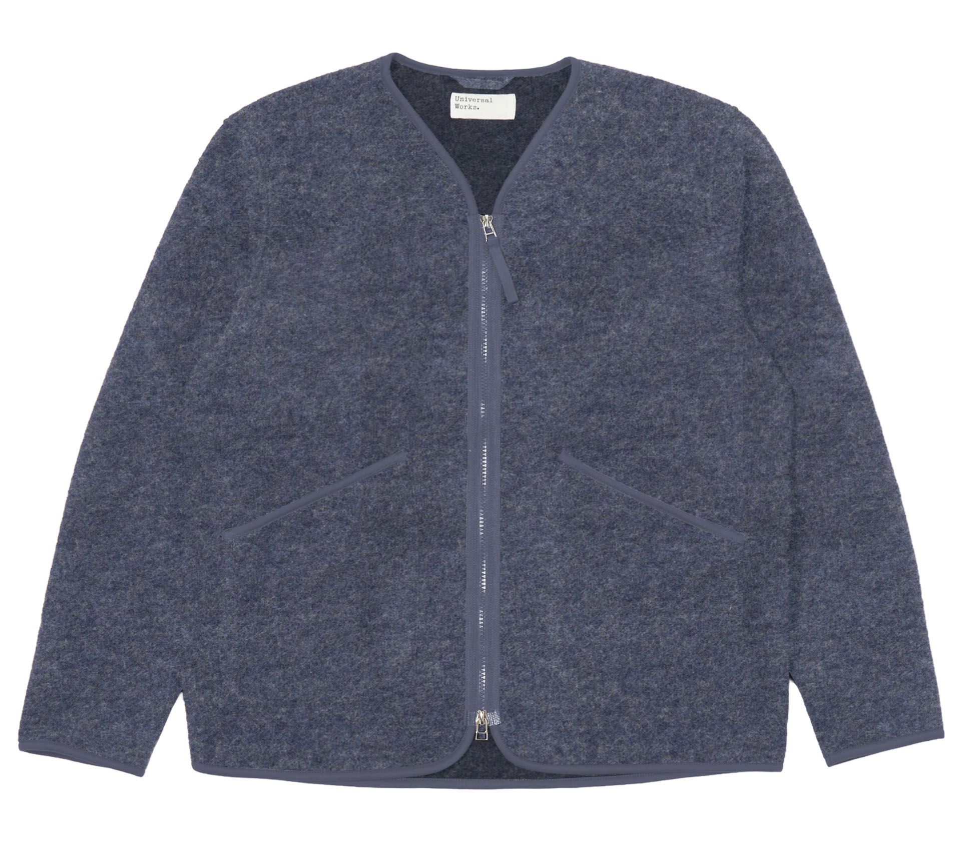 Image #0 of ZIP LINER JACKET WOOL FLEECE SLATE BLUE