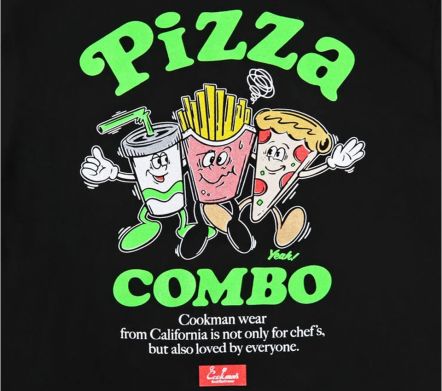PIZZA COMBO TEE BLACK
