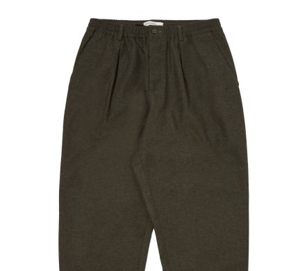 PLEATED TRACK PANT LUCCA SUITING OLIVE