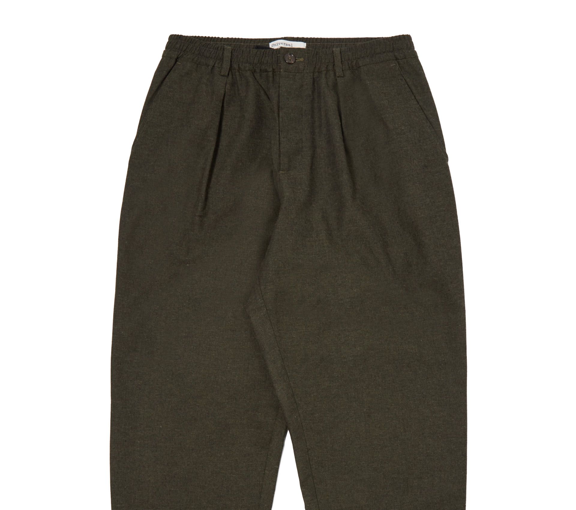 Image #1 of PLEATED TRACK PANT LUCCA SUITING OLIVE