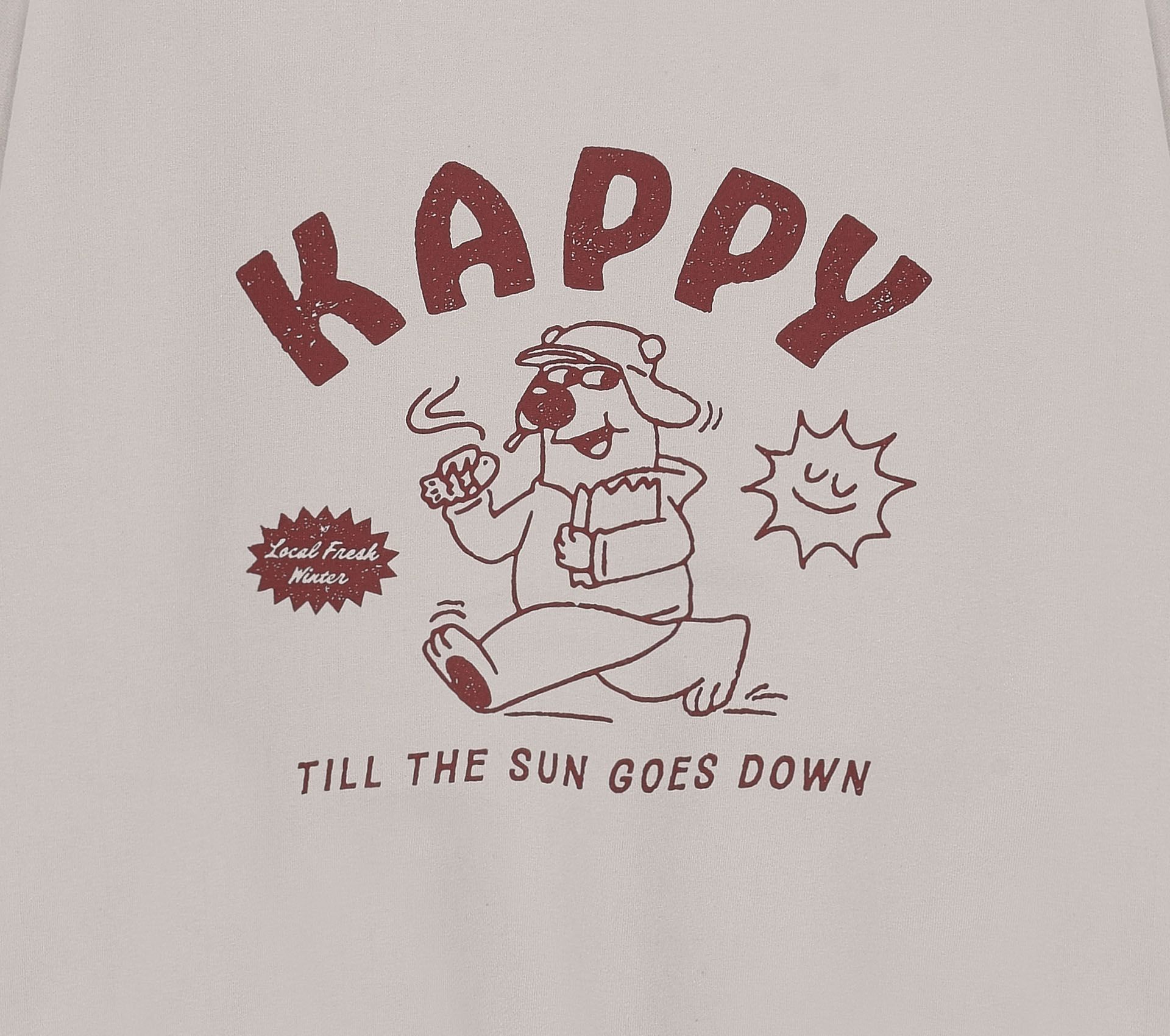 Image #1 of KAPPY BEAR FLUFF SWEAT SHIRT GREIGE