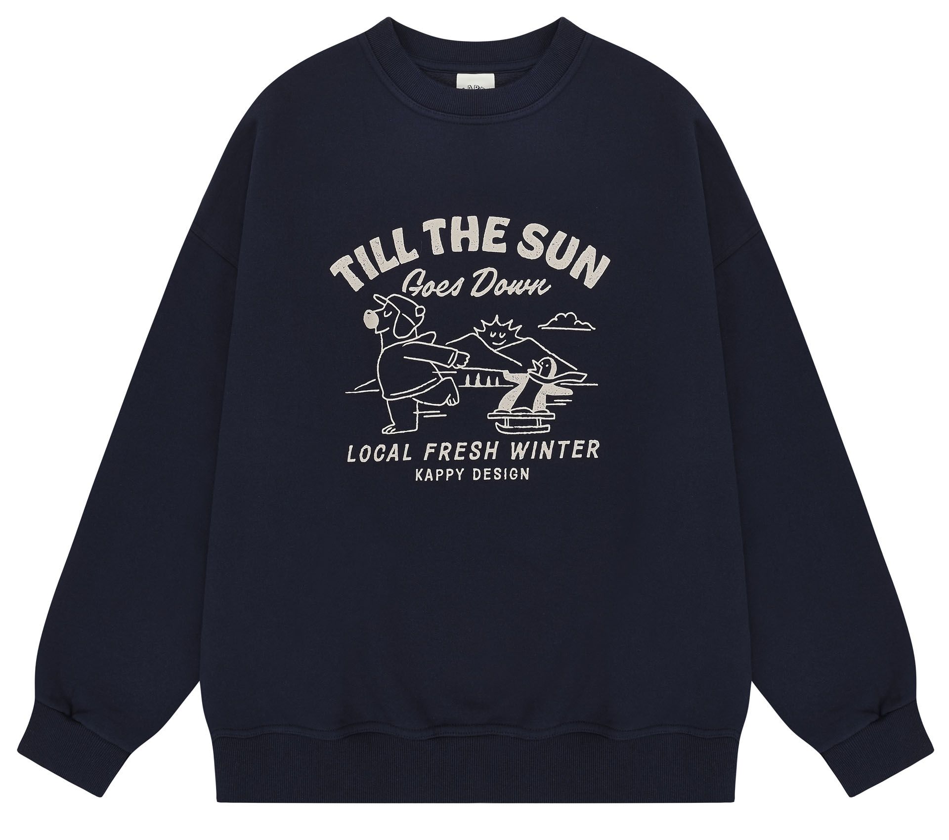 Image #0 of Kappy Bear Fluff Sweat Shirt Navy