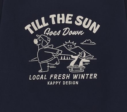 KAPPY BEAR FLUFF SWEAT SHIRT NAVY