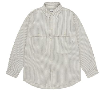 STRIPE POCKET WORK SHIRT IVORY