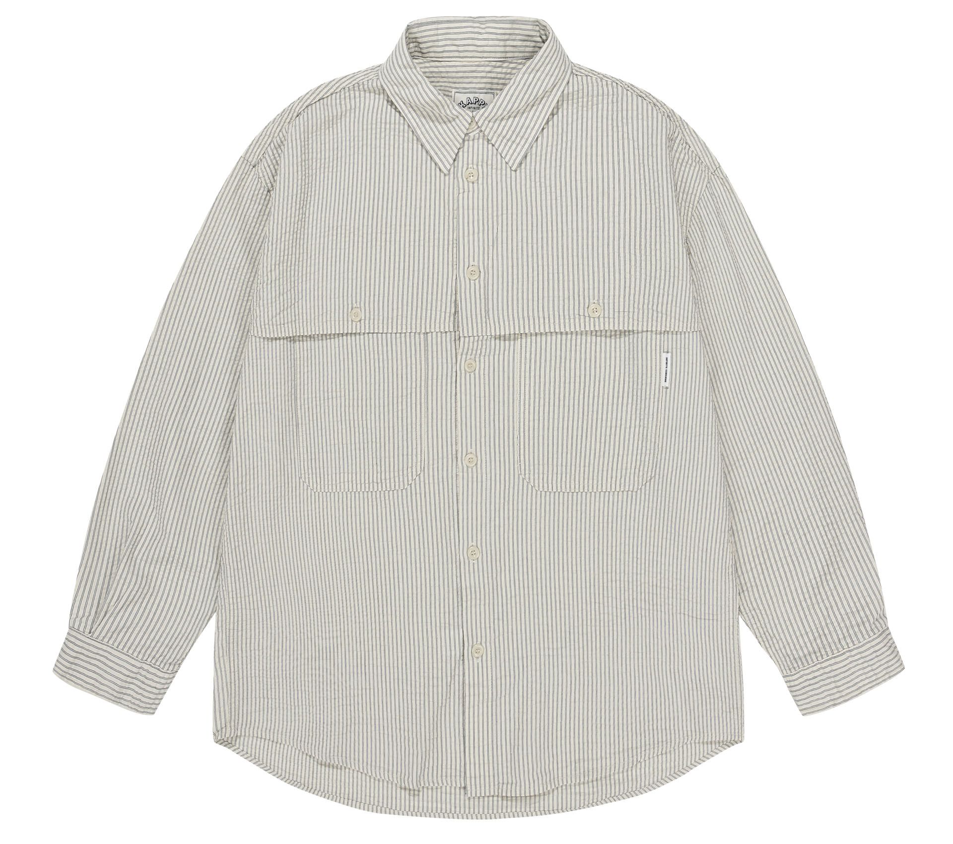 Image #0 of STRIPE POCKET WORK SHIRT IVORY