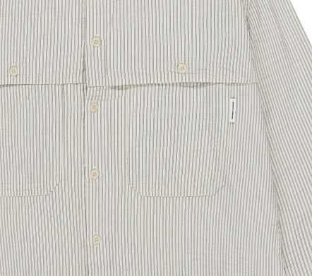 STRIPE POCKET WORK SHIRT IVORY