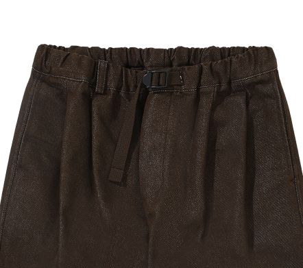 TWO TUCK WIDE DENIM PANTS BROWN
