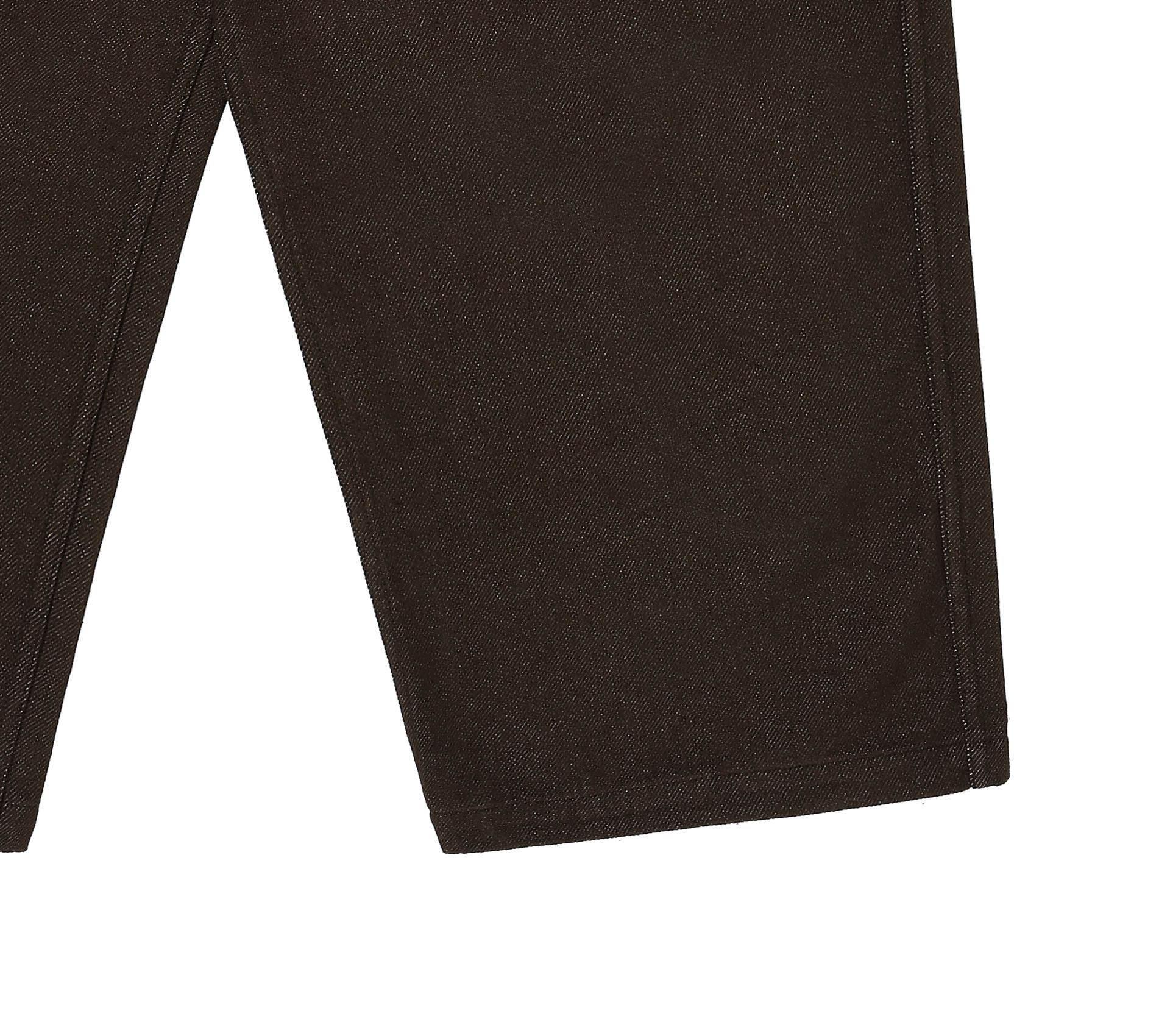 Image #2 of TWO TUCK WIDE DENIM PANTS BROWN