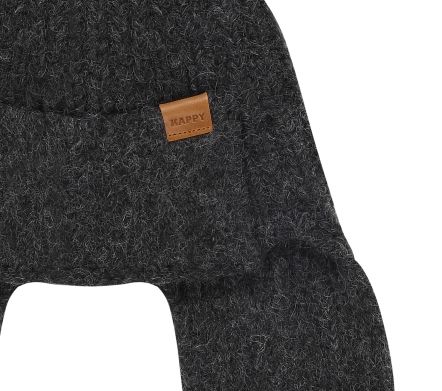 WOOL KNIT TROOPER HAT CHARCOAL