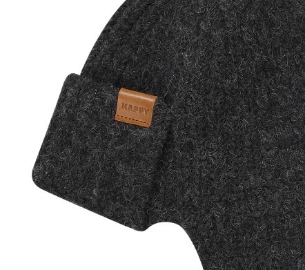 WOOL KNIT TROOPER HAT CHARCOAL