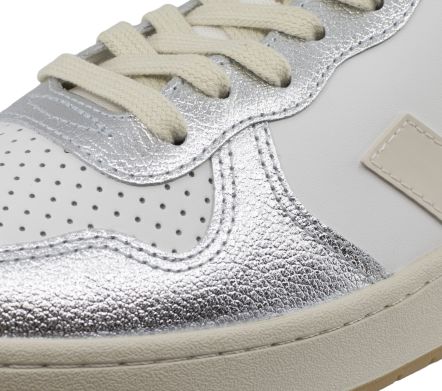 V-10 Prime Leather White Pierre Silver