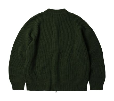 Wool Deck ZipUp Cardigan Forest Green
