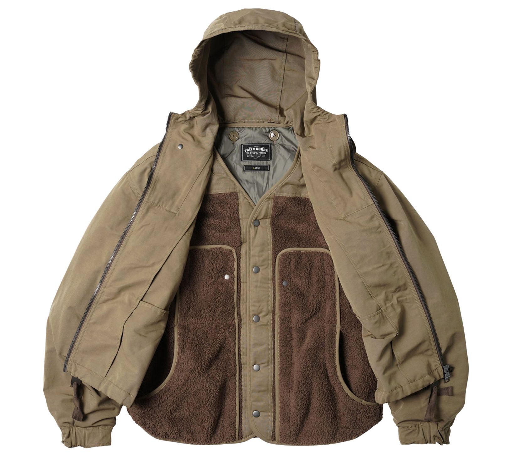 Image #1 of Smock Hooded Parka Tan