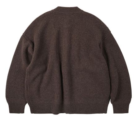 Heavy Wool Round Cardigan Choco Brown