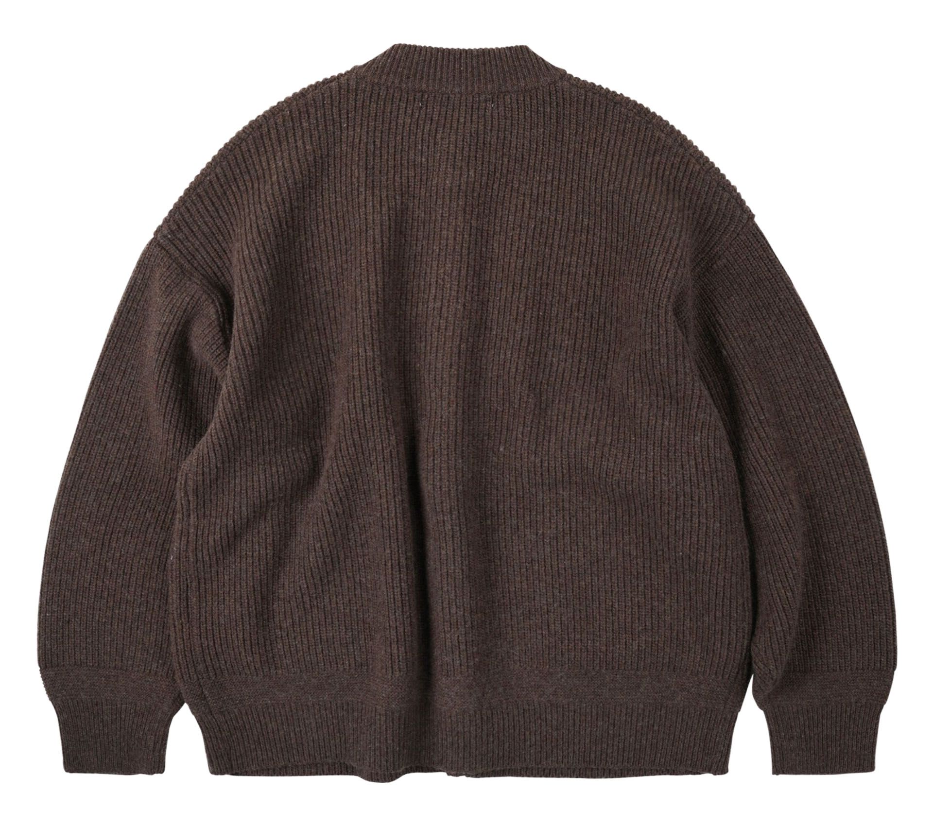 Image #1 of HEAVY WOOL ROUND CARDIGAN CHOCO BROWN