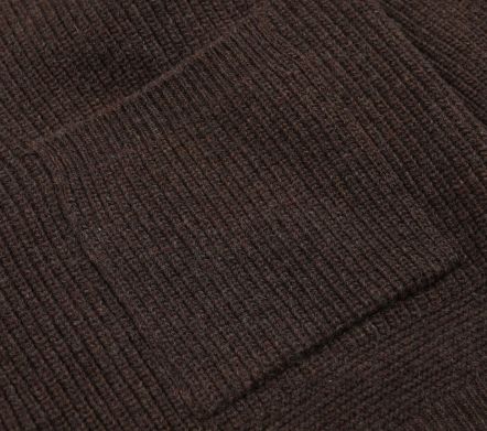 Heavy Wool Round Cardigan Choco Brown