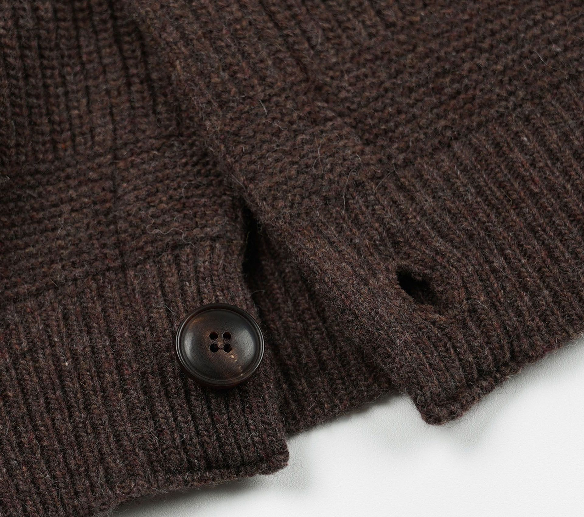 Image #5 of Heavy Wool Round Cardigan Choco Brown