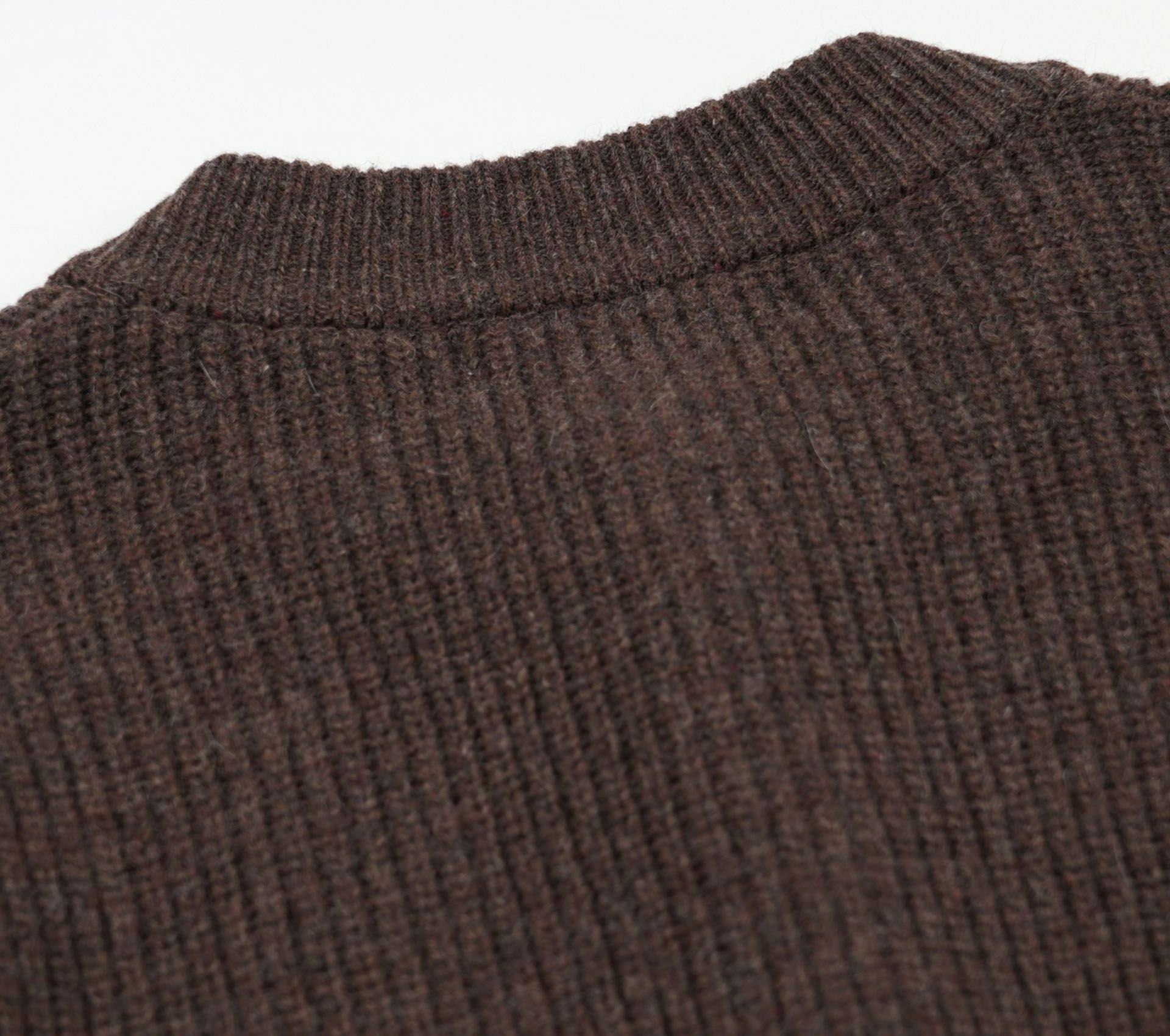Image #6 of Heavy Wool Round Cardigan Choco Brown