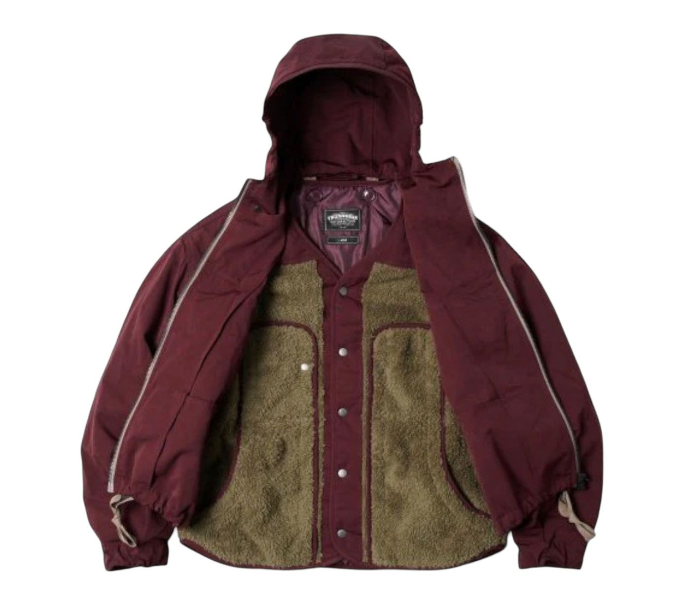 Image #1 of Smock Hooded Parka Burgundy