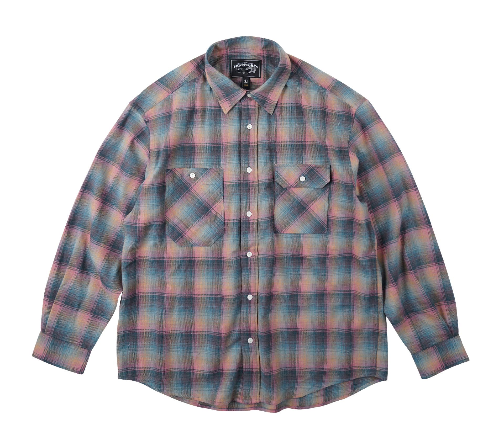 Image #0 of FLANNEL CHECK WORK SHIRT EMERALD PINK
