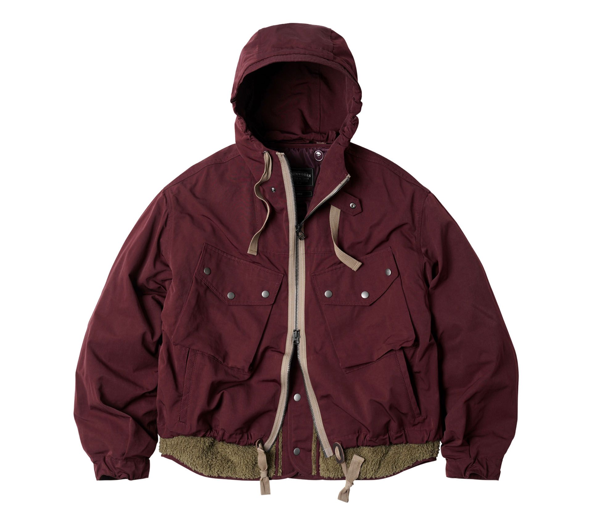 Image #0 of Smock Hooded Parka Burgundy