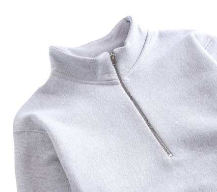 Super Weight Quarter Zip Heather Grey