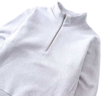 Super Weight Quarter Zip Heather Grey