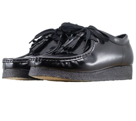 WALLABEE BLACK HI SHINE