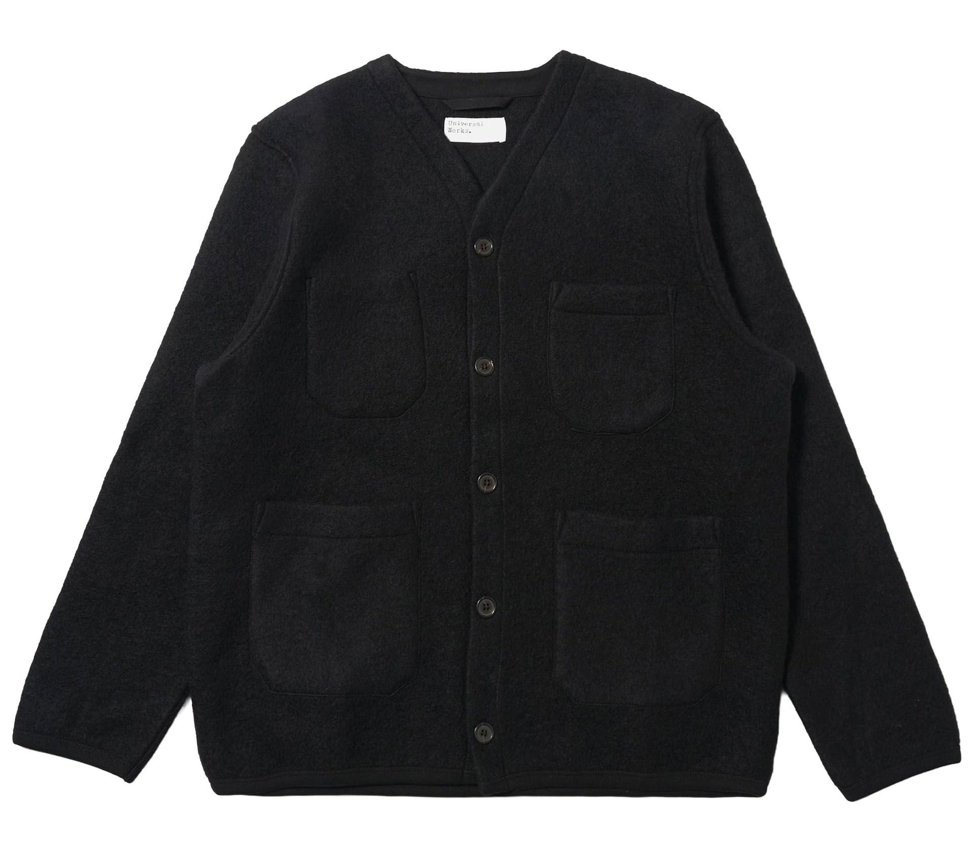 Image #0 of CARDIGAN WOOL FLEECE BLACK