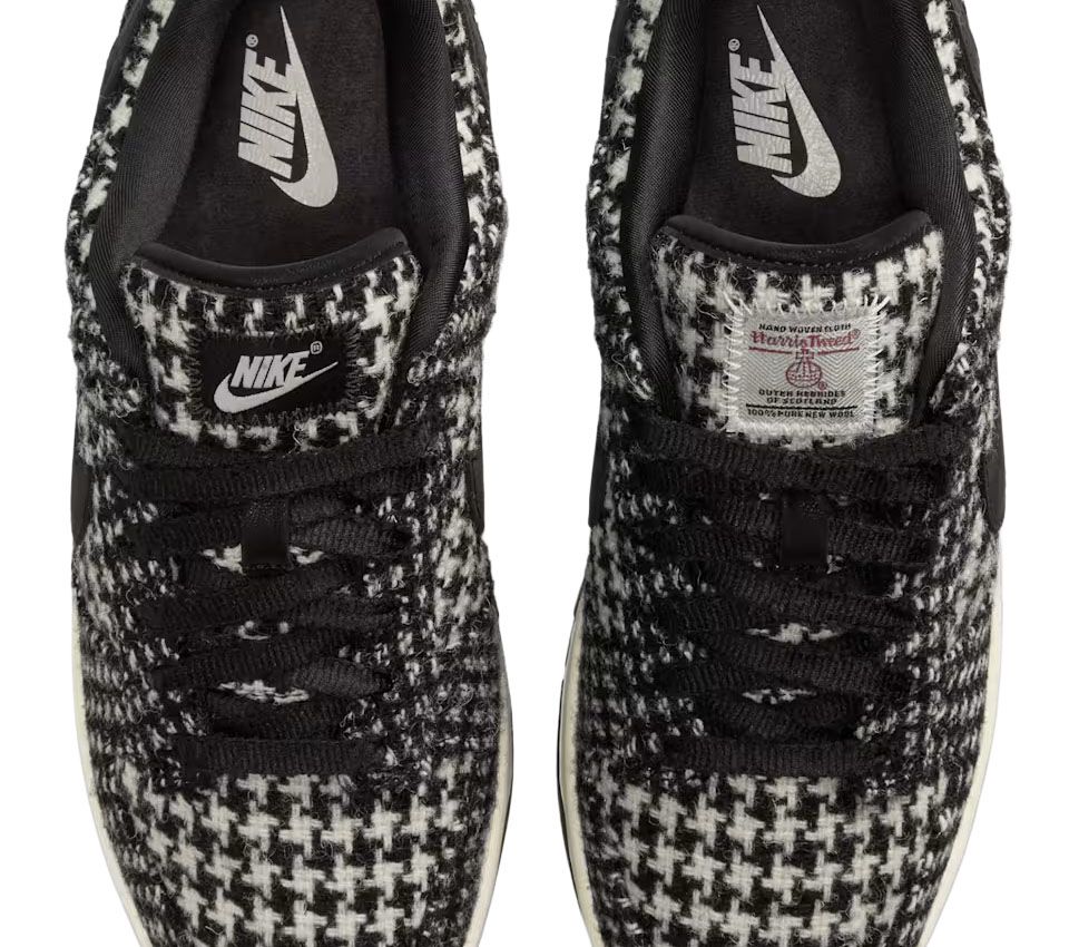 Image #3 of Dunk Low x Harris Tweed "White / Black"
