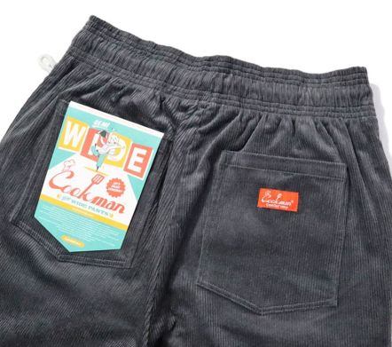 Semi-Wide Pants Corduroy Charcoal