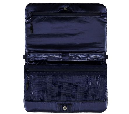Flat Sacoche Small Marine Blue Metallic Puffer
