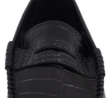 Penton Loafer Black Crocodile Embossed