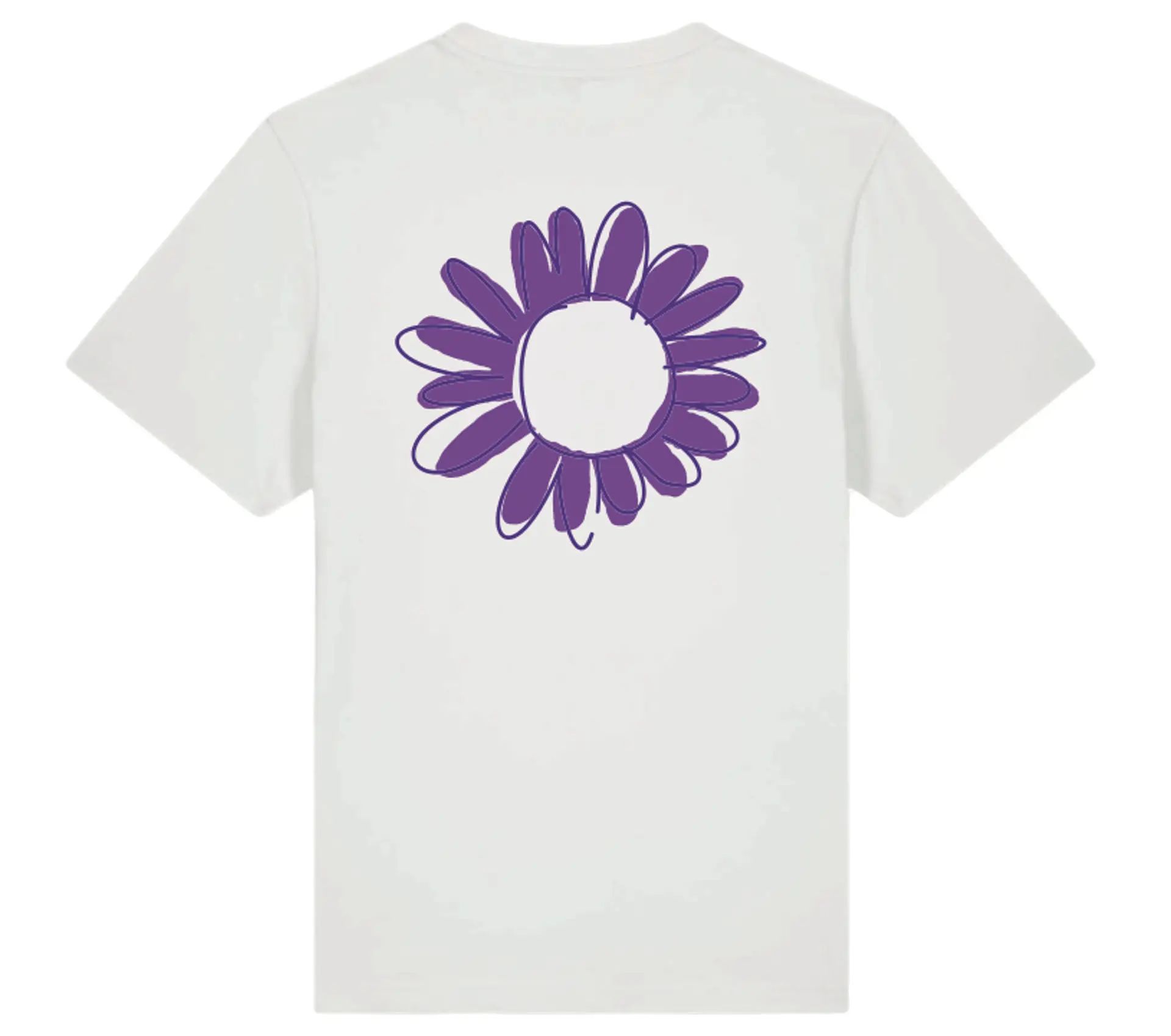 Image #0 of Flower Draw Tee White / Purple