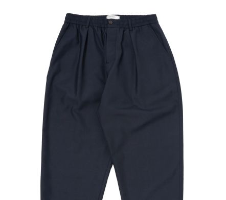 Pleated Track Pant Tropical Suiting Navy